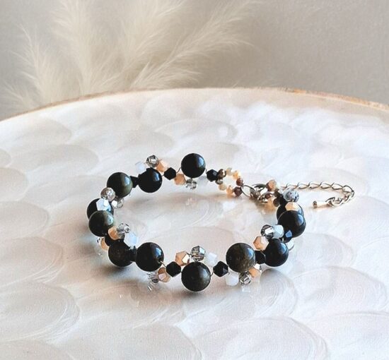 Zelta obsidiāna rokassprādze